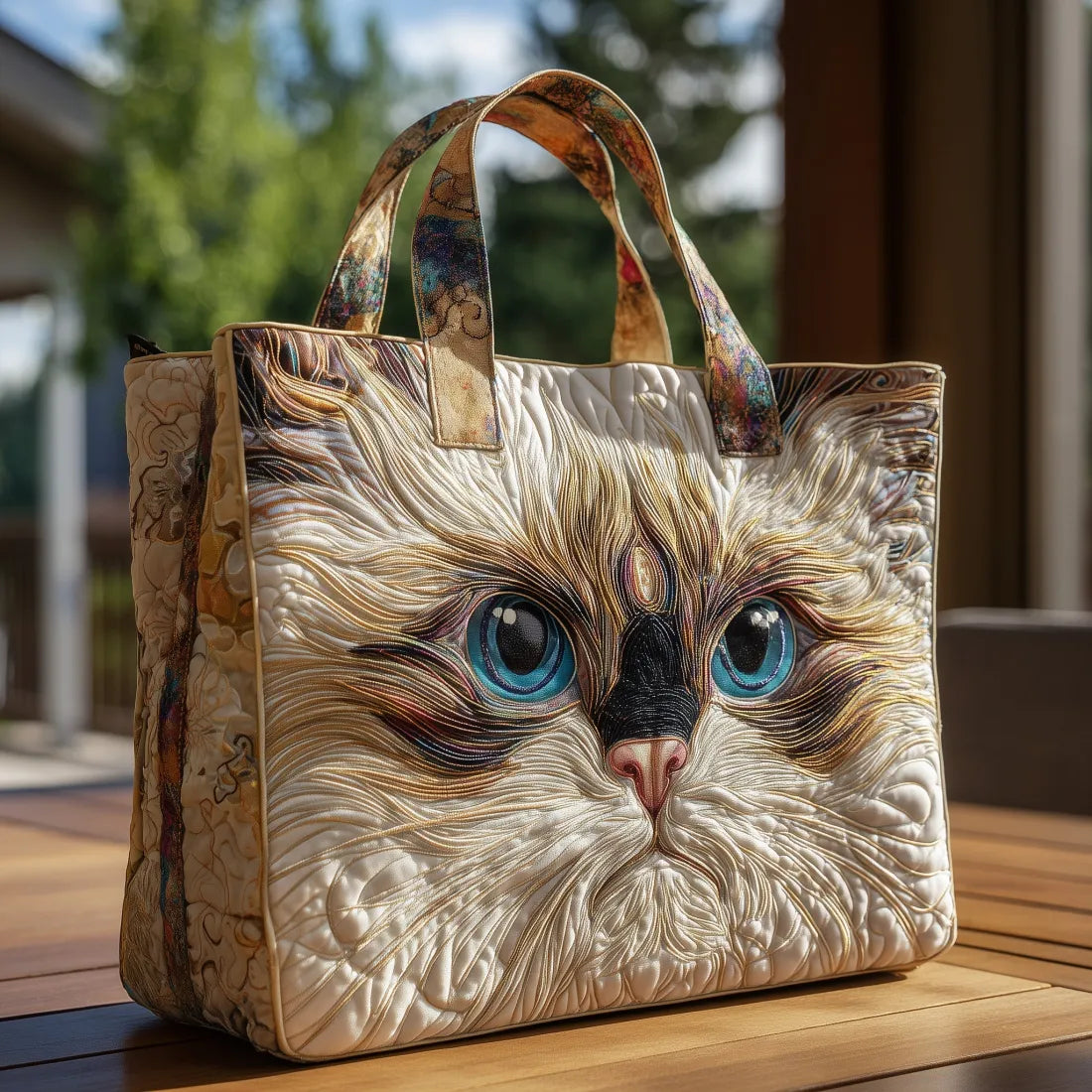 Torba tote - Niebiesko-biała kotka