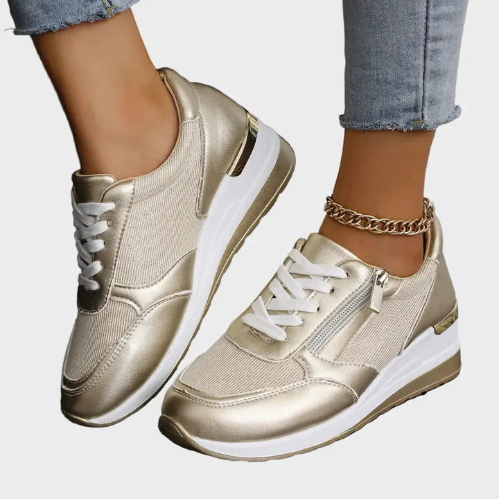 Ortopedyczne buty sportowe na sznurówki z bocznym zamkiem błyskawicznym dla kobiet