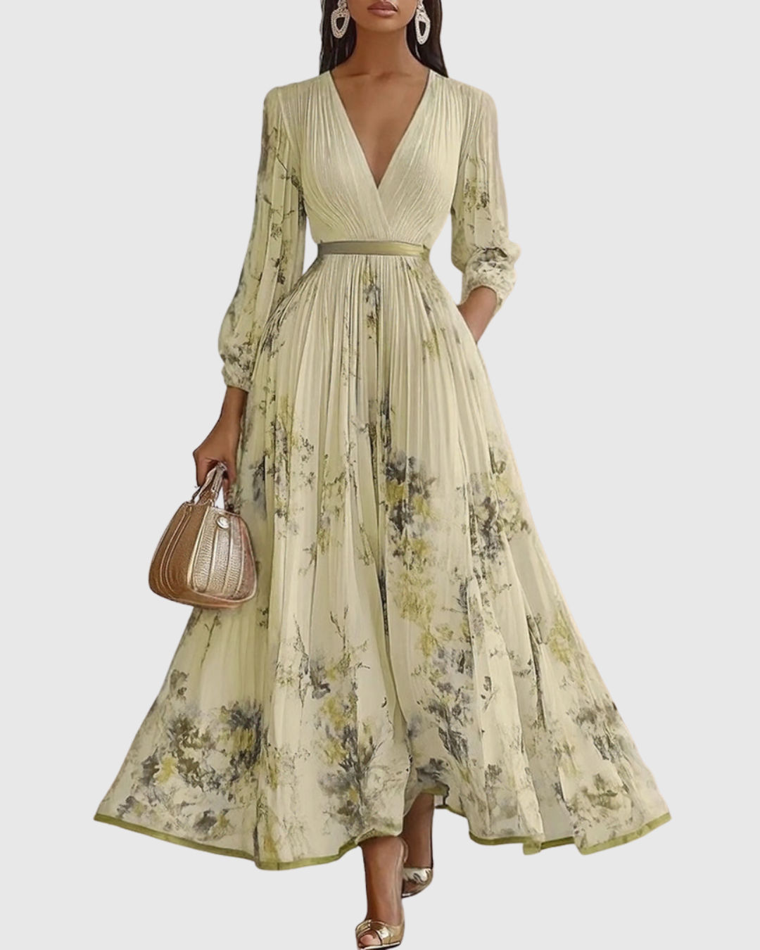 Zuzanna - Elegancka Maxi Sukienka z Faldami