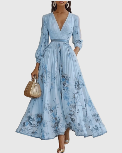 Zuzanna - Elegancka Maxi Sukienka z Faldami