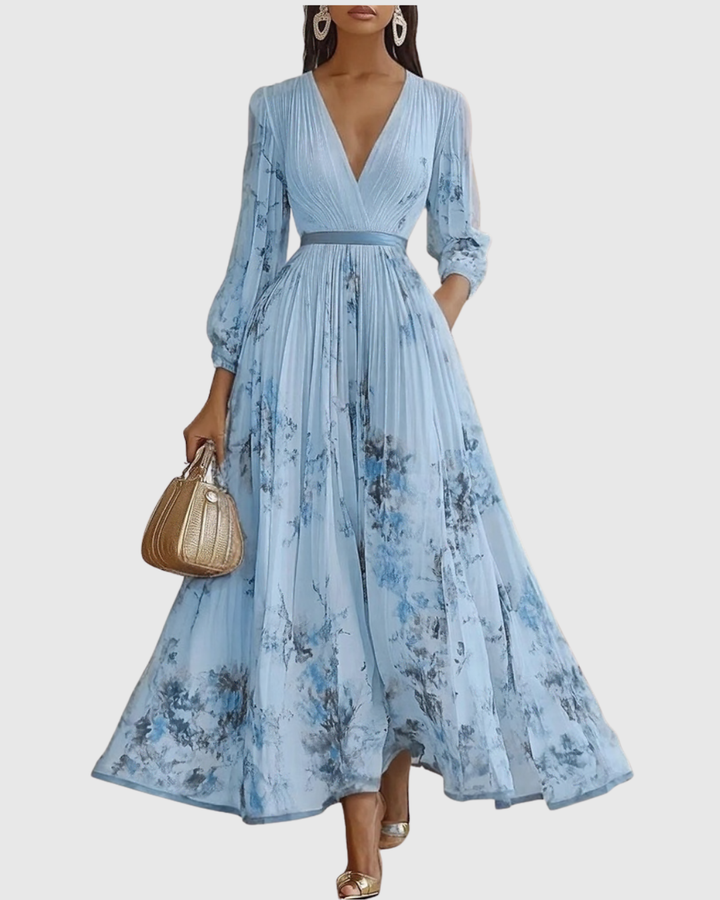 Zuzanna - Elegancka Maxi Sukienka z Faldami