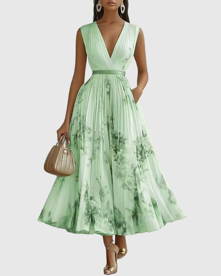 Zuzanna - Elegancka Maxi Sukienka z Faldami