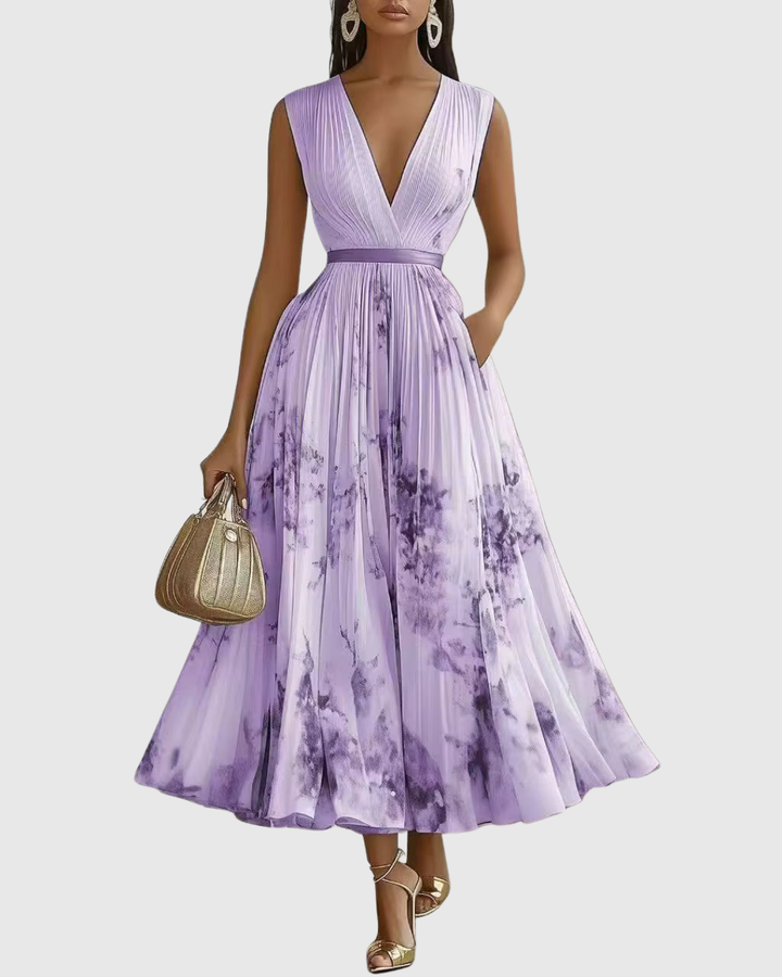 Zuzanna - Elegancka Maxi Sukienka z Faldami