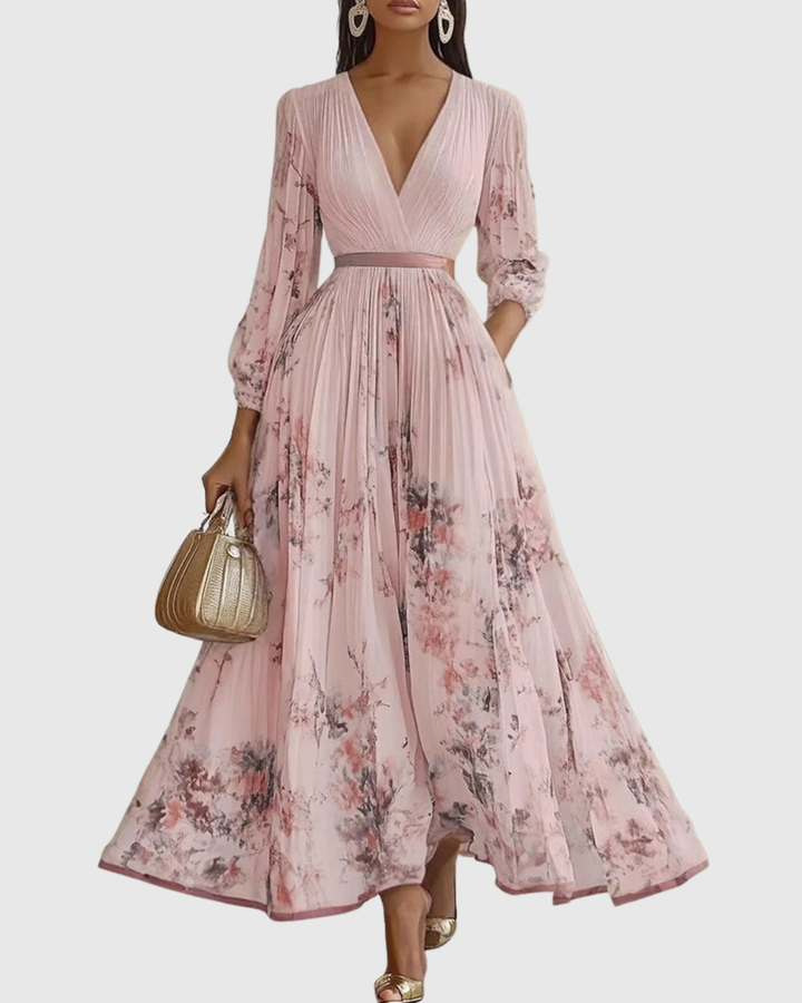 Zuzanna - Elegancka Maxi Sukienka z Faldami