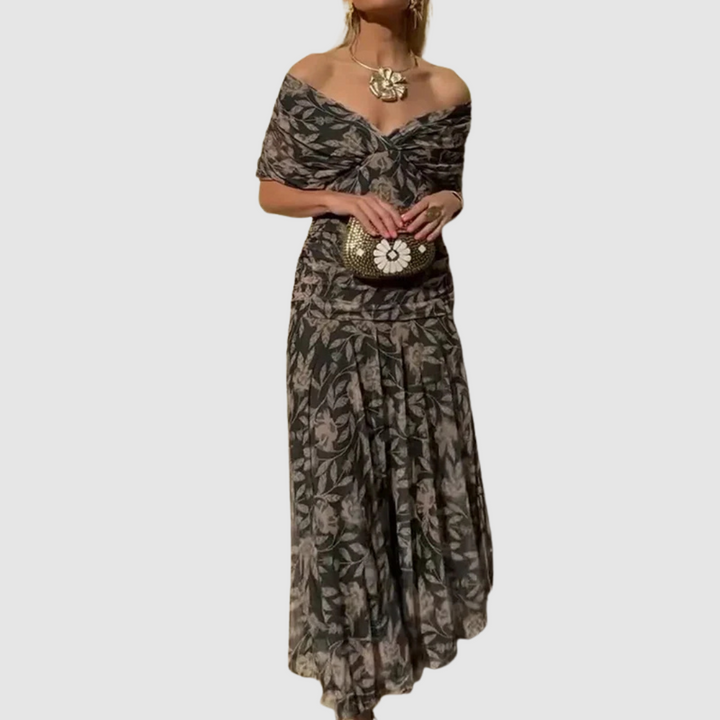 Lucie - Elegancka sukienka z dekoltem w kształcie V