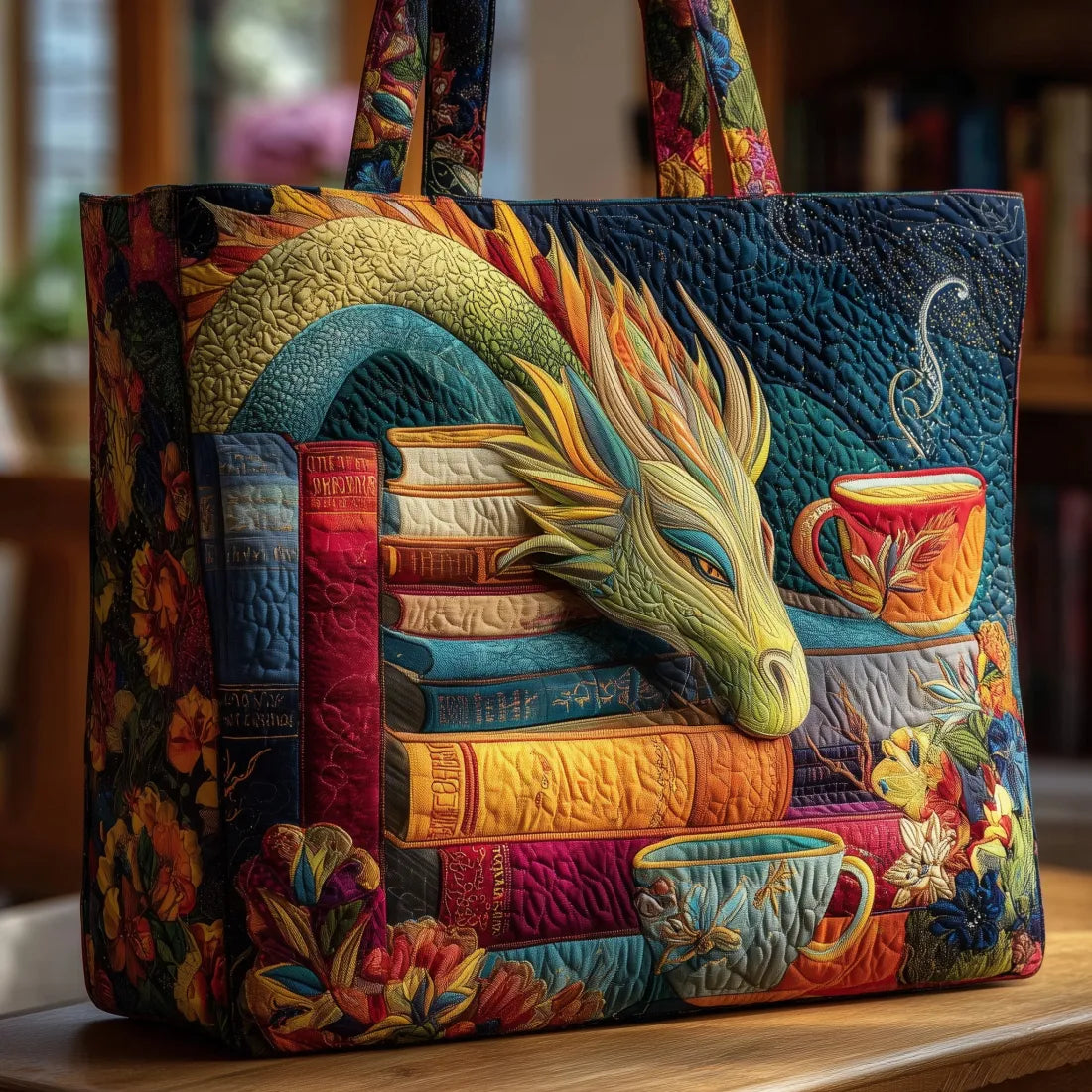 Torba Artizanal - Dragon Lecteur O Livre & Tasse