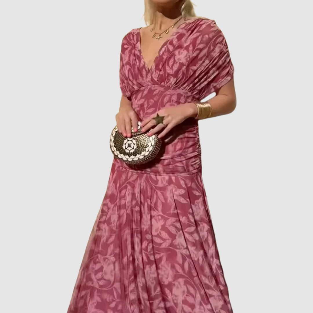 Lucie - Elegancka sukienka z dekoltem w kształcie V