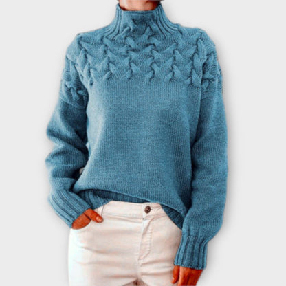 Eva - Damski sweter z detalicznym wzorem warkocza