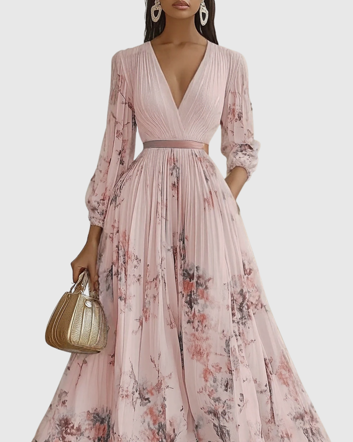 Zuzanna - Elegancka Maxi Sukienka z Faldami