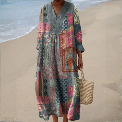 Zofia - Sukienka Boho w Patchwork