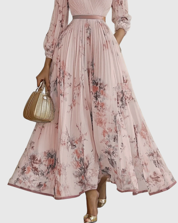 Zuzanna - Elegancka Maxi Sukienka z Faldami