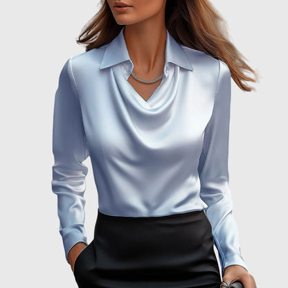 Dana - Elegancka bluzka z błyszczącego satyny