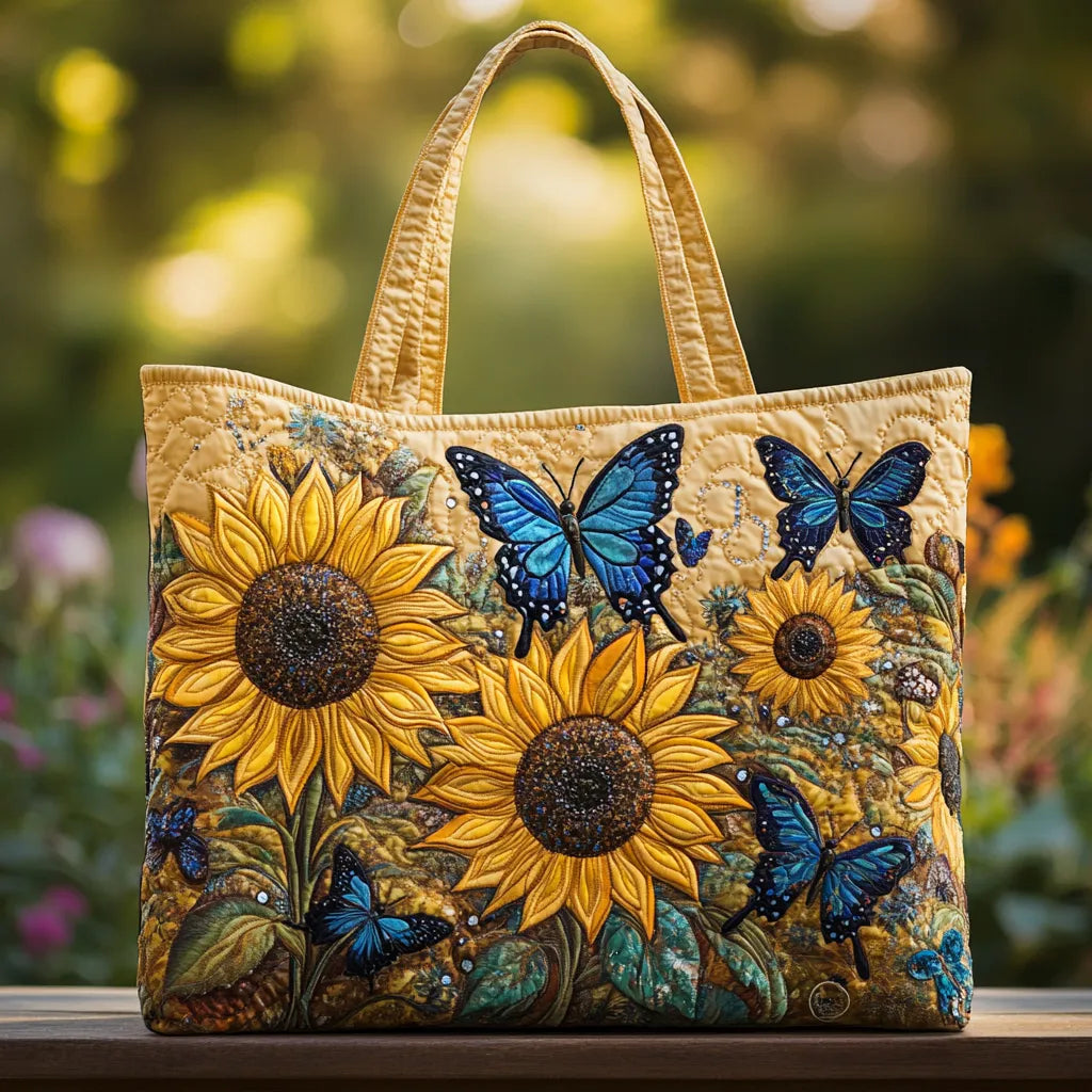 Torba Artisanal - Wzór z Słonecznikiem i Niebieską Motylą