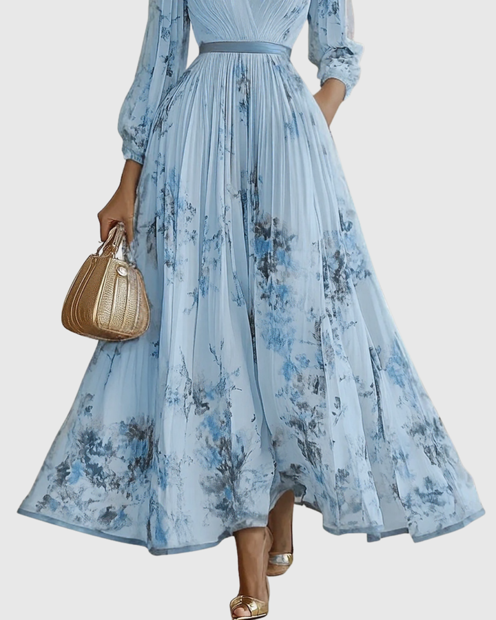 Zuzanna - Elegancka Maxi Sukienka z Faldami