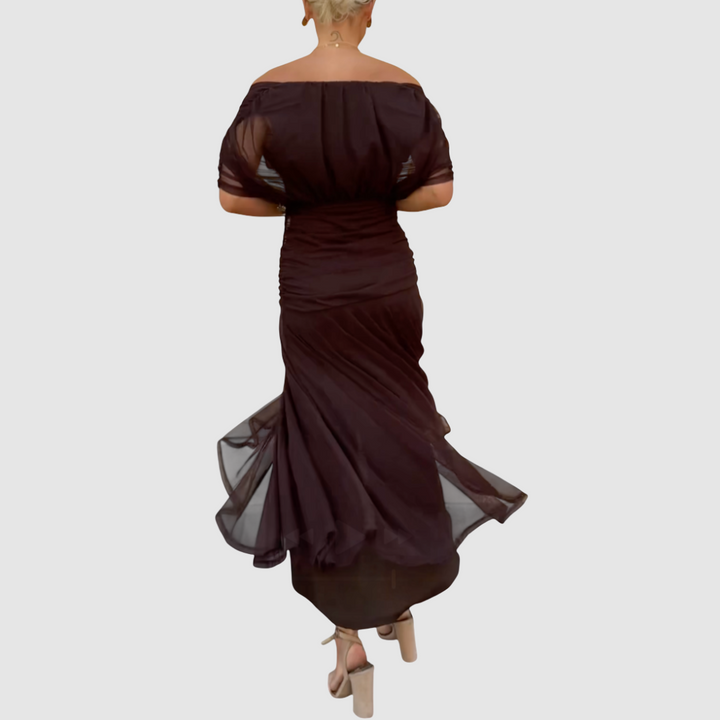 Lucie - Elegancka sukienka z dekoltem w kształcie V
