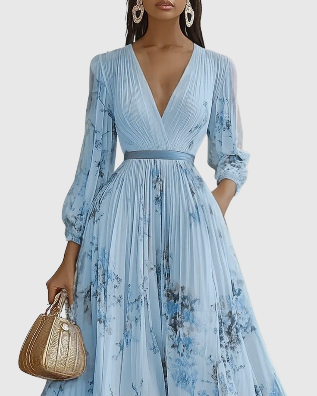 Zuzanna - Elegancka Maxi Sukienka z Faldami