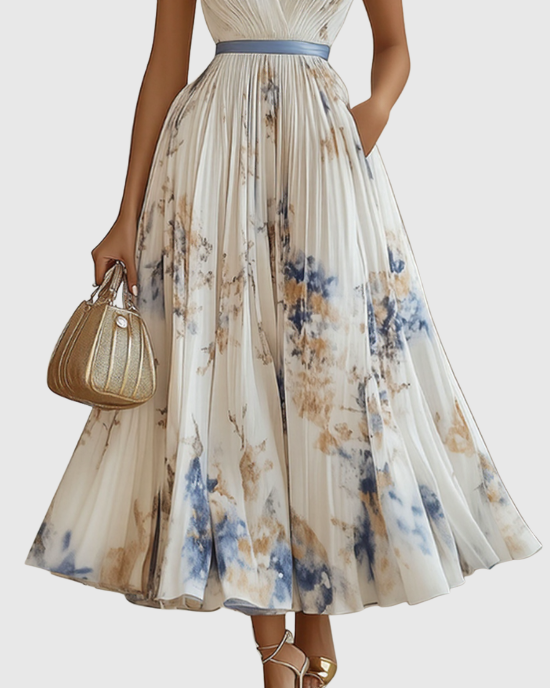 Zuzanna - Elegancka Maxi Sukienka z Faldami