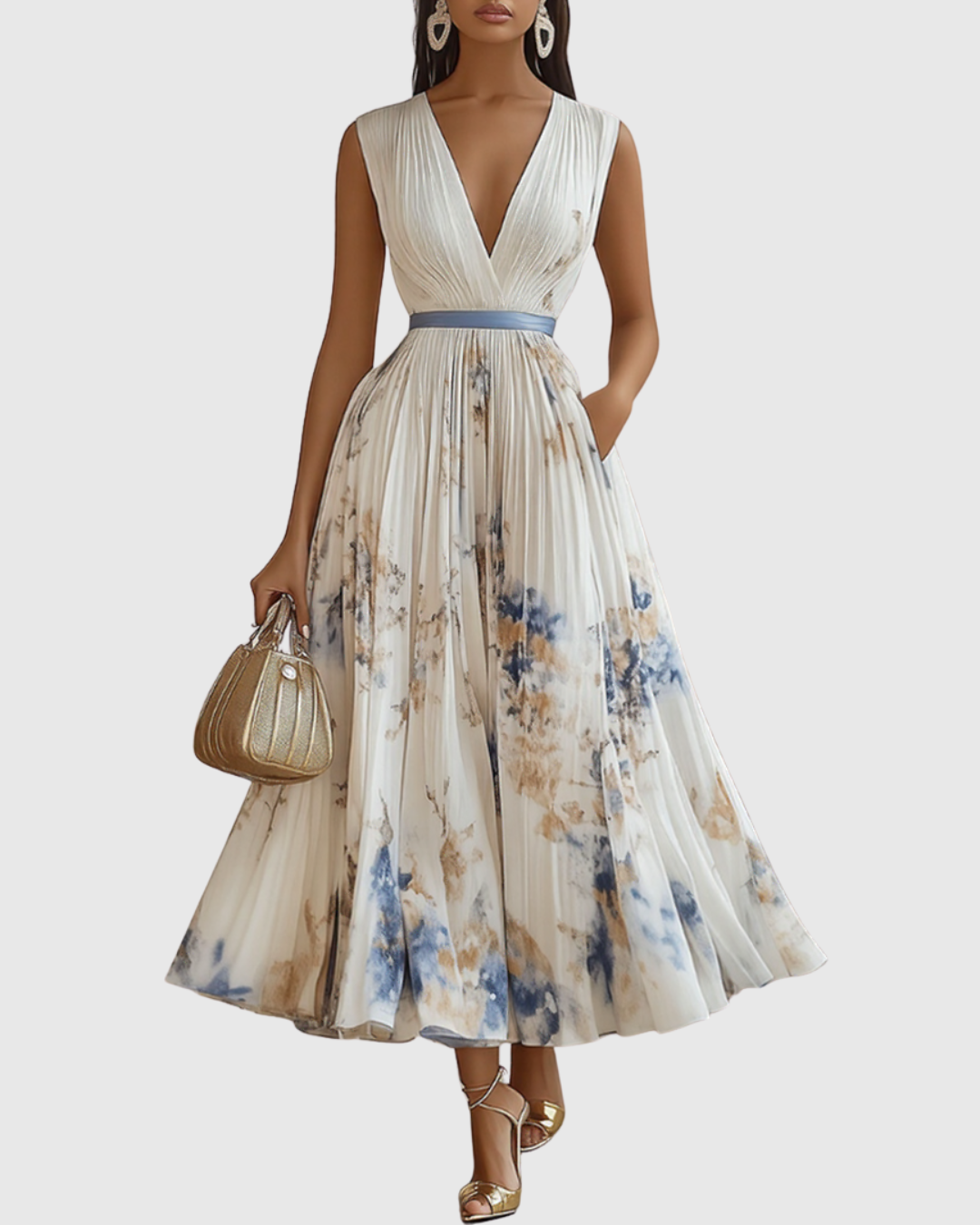 Zuzanna - Elegancka Maxi Sukienka z Faldami