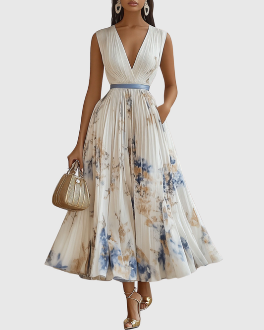 Zuzanna - Elegancka Maxi Sukienka z Faldami