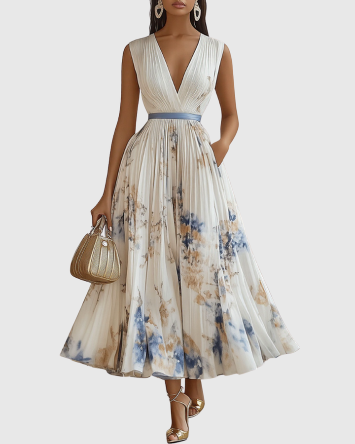 Zuzanna - Elegancka Maxi Sukienka z Faldami