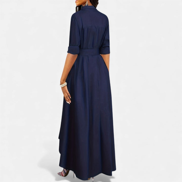Weronika - Elegancka Sukienka Maxi z Guzikami