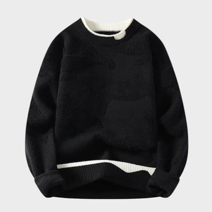 Sweter z teksturowanym wzorem w stylu abstrakcyjnym