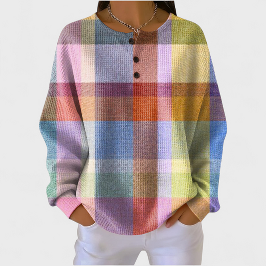 Agnieszka | Sweter w kolorową kratę
