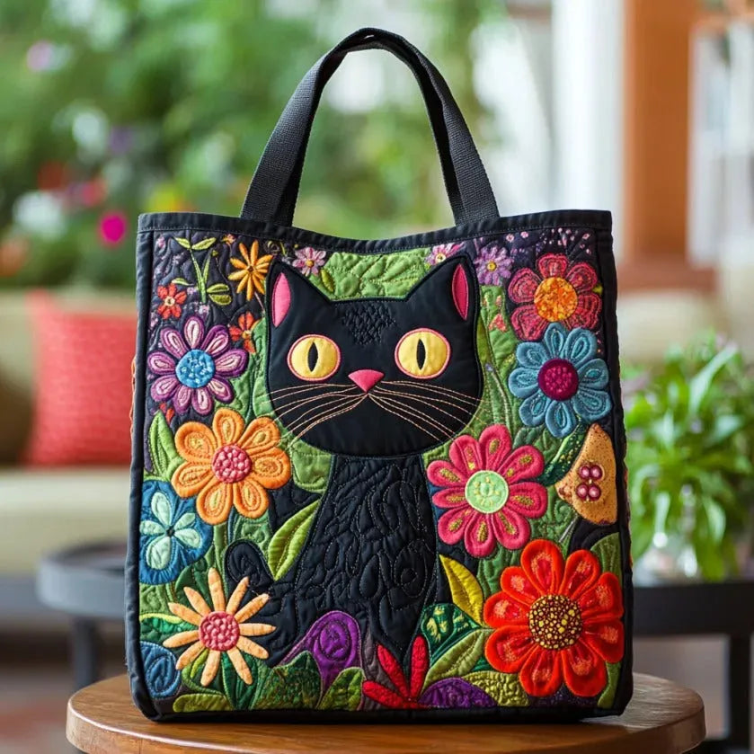 Torba pikowana - projekt magicznego czarnego kota