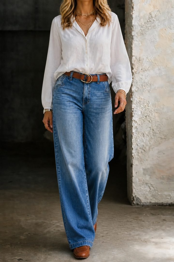 Madie | Vintage Jeansy z Wysokim Stanem