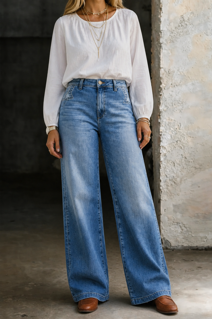 Madie | Vintage Jeansy z Wysokim Stanem