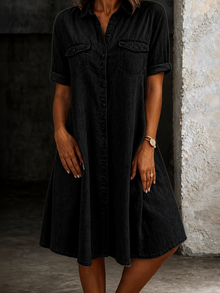 Patricia | Midi Sukienka w Stylu Denim Casual
