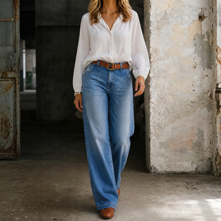 Madie | Vintage Jeansy z Wysokim Stanem