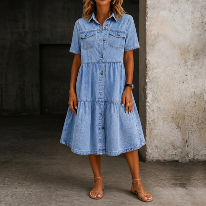Sophia | Casual Elegancka Sukienka Dżinsowa