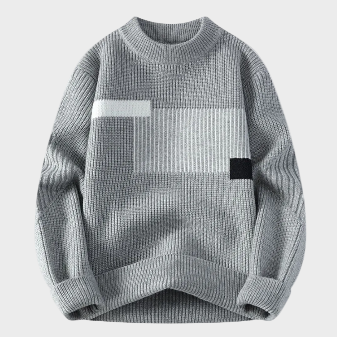 Sweter z Geometrycznym Blokiem Kolorów