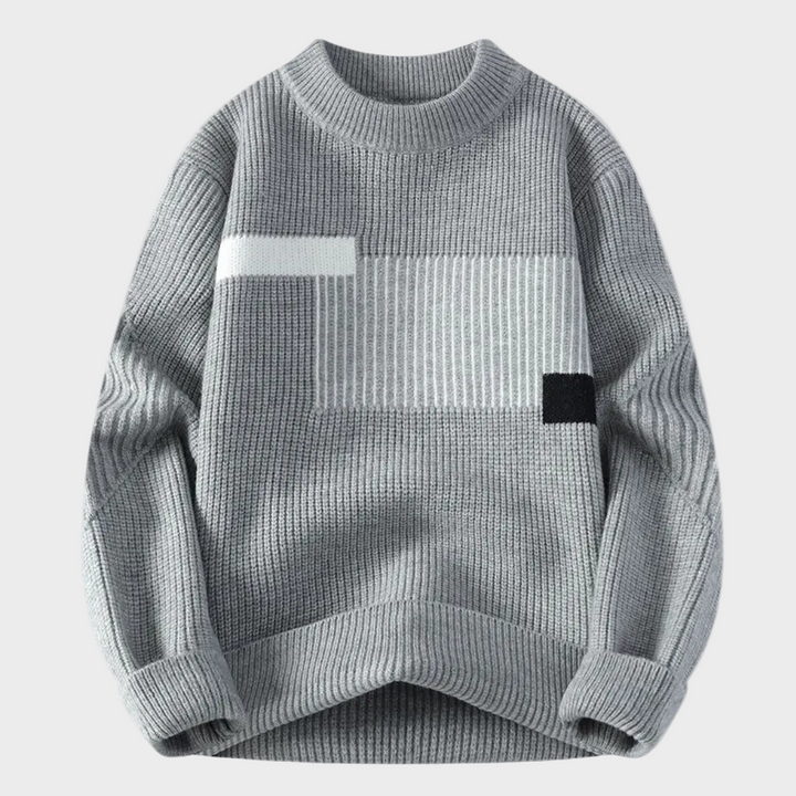 Sweter z Geometrycznym Blokiem Kolorów