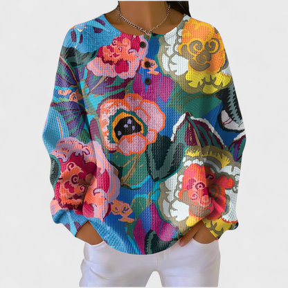 Iga | Sweter w duże kolorowe kwiaty