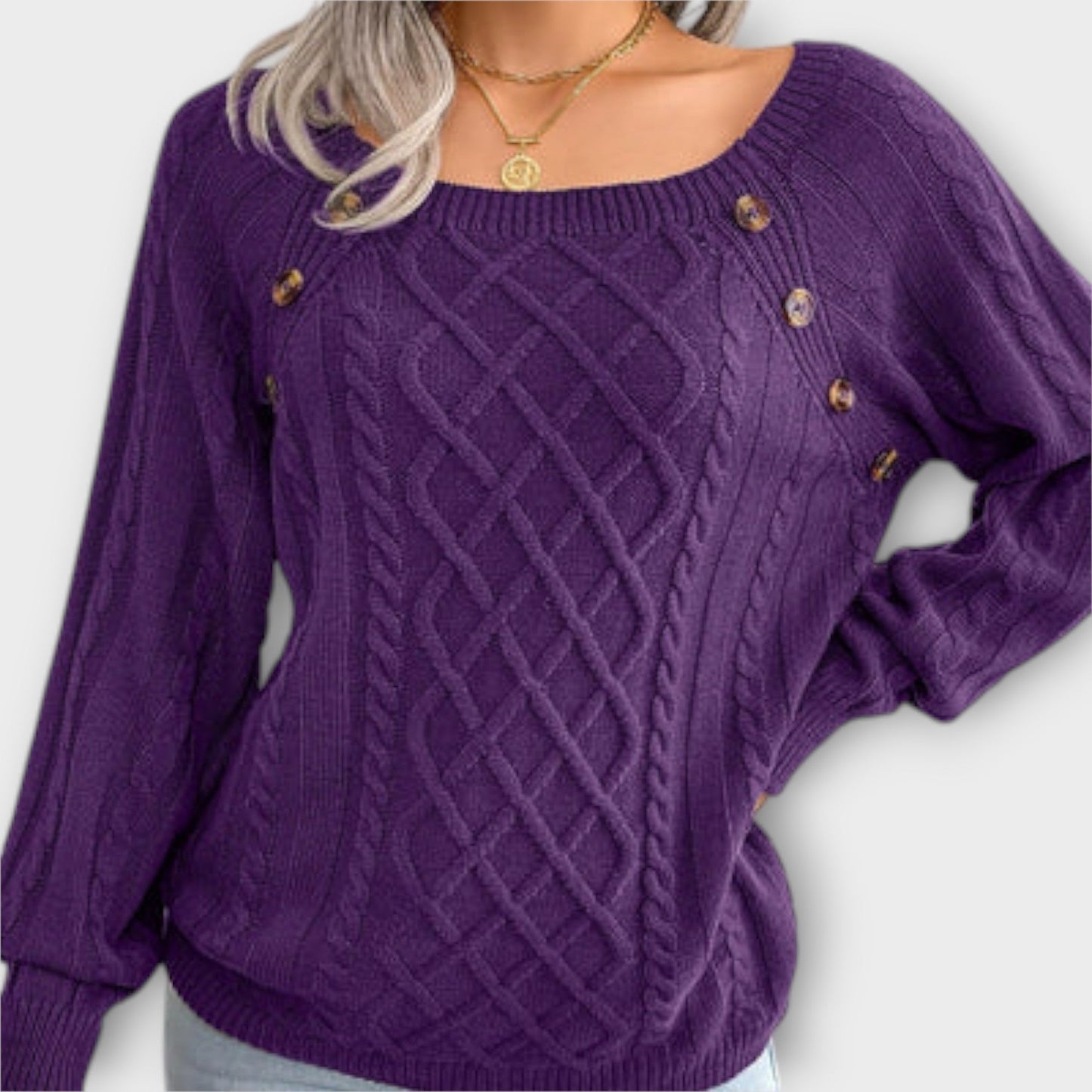 Maria – Sweter z Guzikam