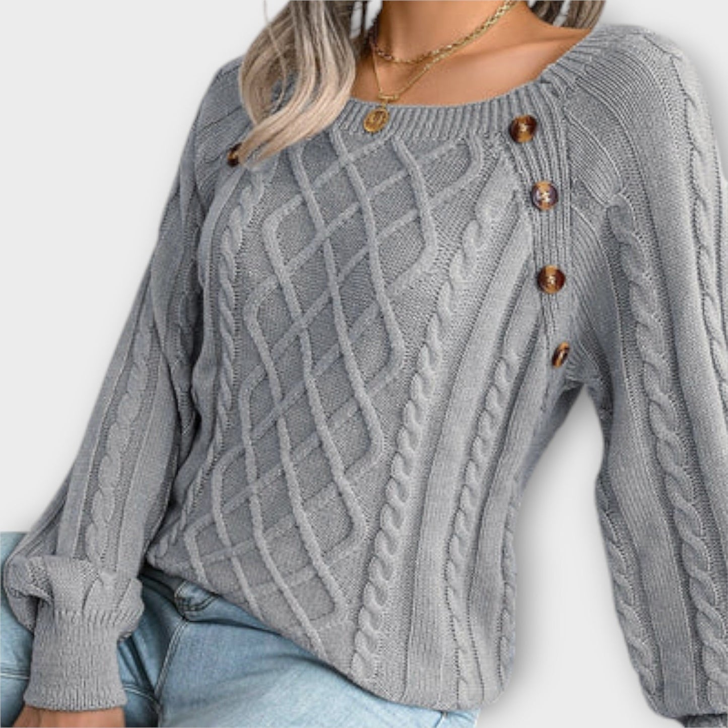 Maria – Sweter z Guzikam
