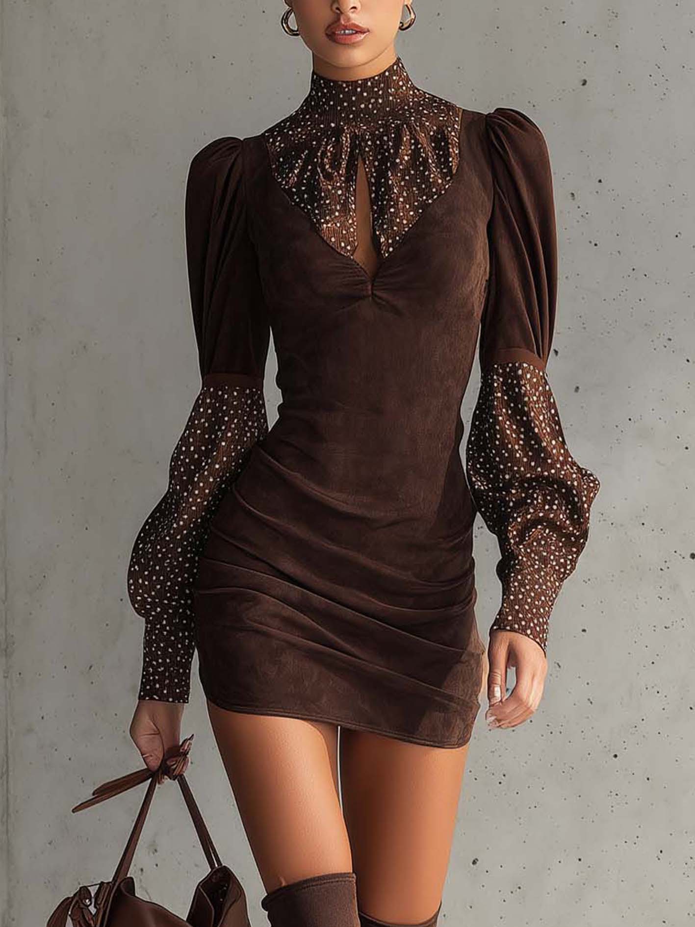 Zofia – sukienka bodycon z sztucznego zamszu