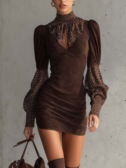 Zofia – sukienka bodycon z sztucznego zamszu