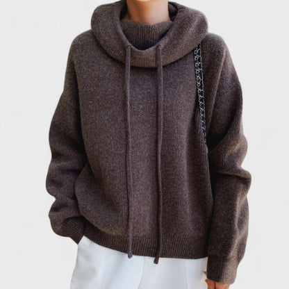 Szarlotta - Sweter z golfem z wełny merino