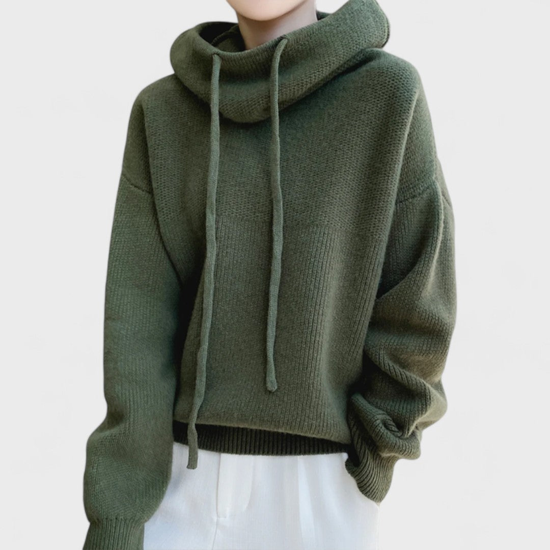 Szarlotta - Sweter z golfem z wełny merino