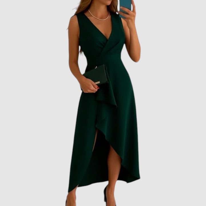 Valerie - Elegancka sukienka kopertowa z dekoltem w serek