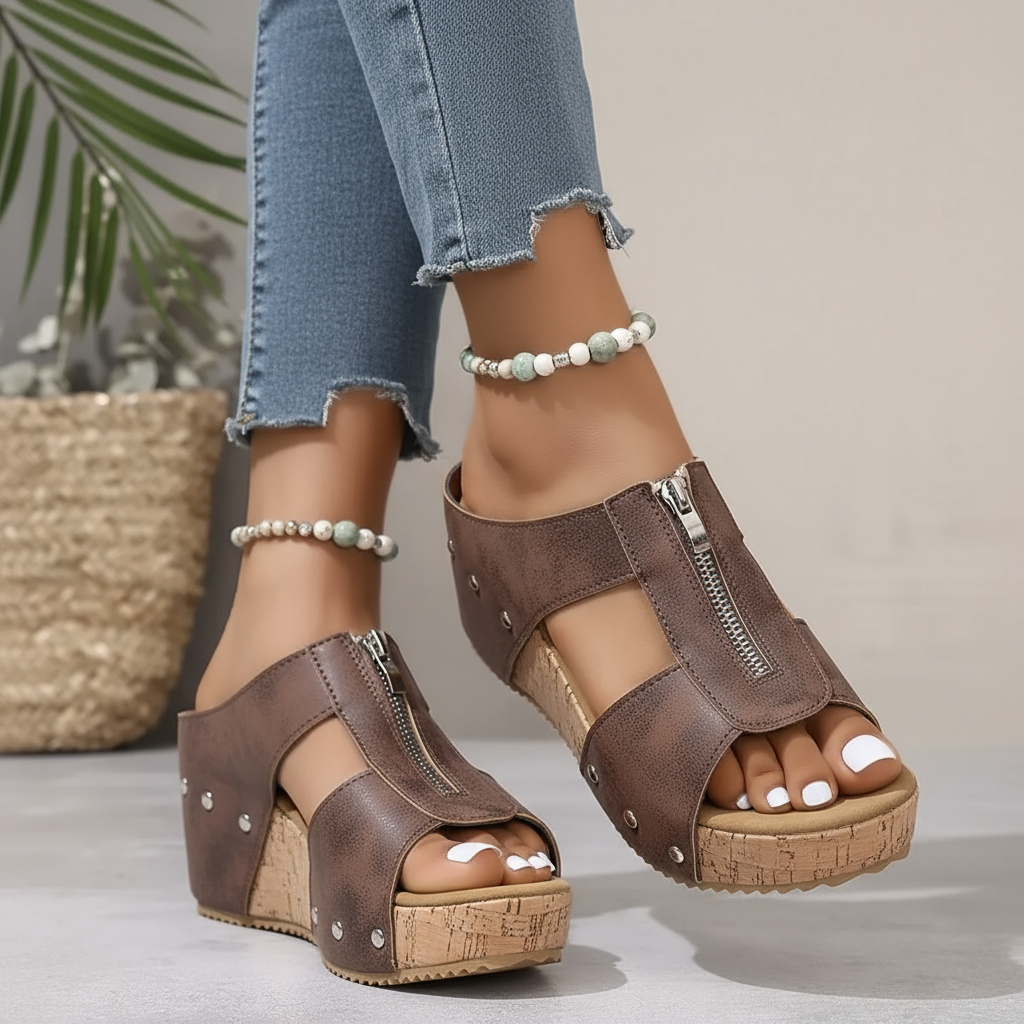 Gigi - Stylowe Sandały na Koturnie