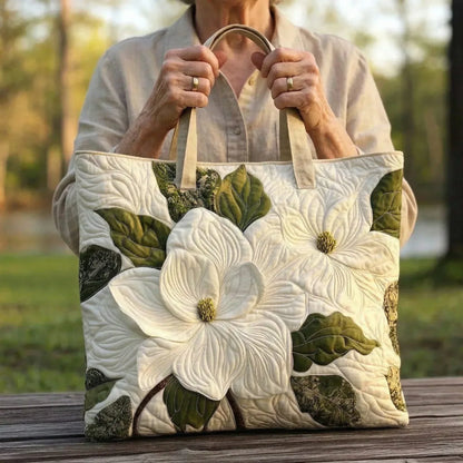 Torba Tote Artisanal Matelassé - Elegancka Biała Lilia
