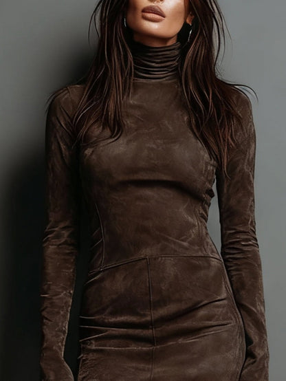 Aniela – vintage sukienka mini z suede