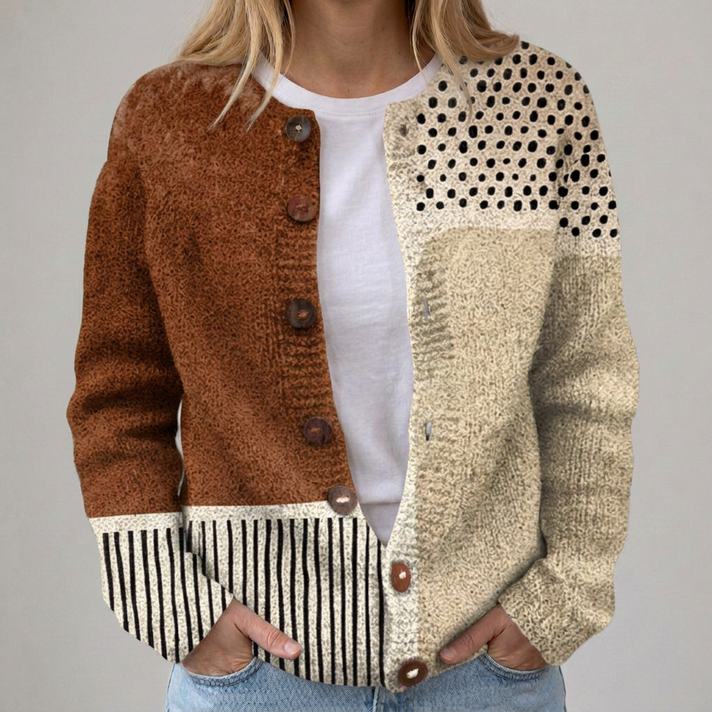 Eloise - Vintage Druck Kardigan Pulower