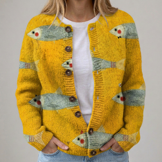 Anouk - Vintage Druck Kardigan Pulower