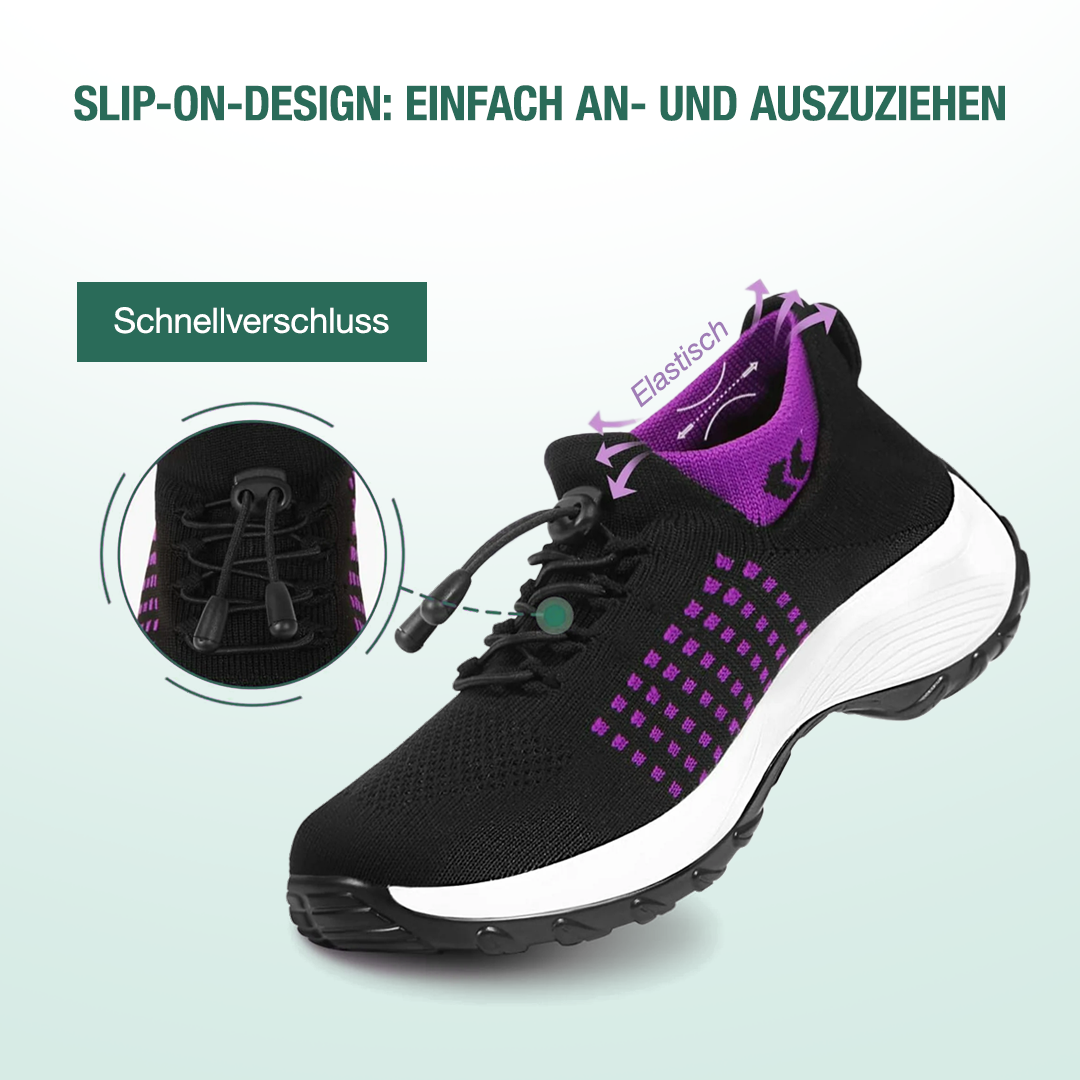Ambulo Fioletowo-Czarne Ortopedyczne Buty z Dzianiny