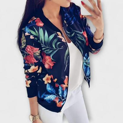 Wiera - Elegancka kurtka bomber z kwiatami